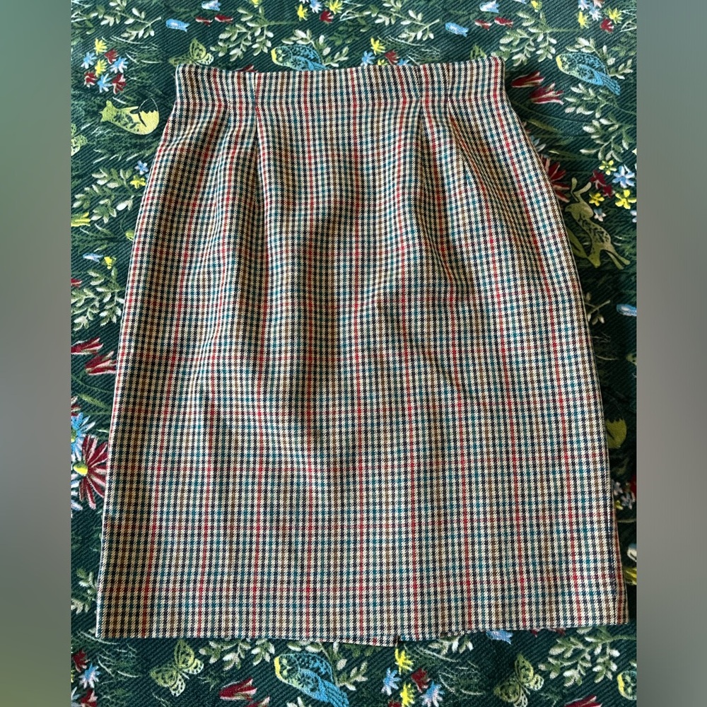 Charter Club Multicolor Houndstooth 100% Wool Pencil Skirt Size 6
